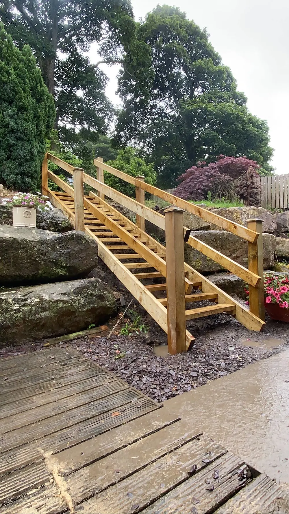 Timber Garden Staircase in Huddersfield